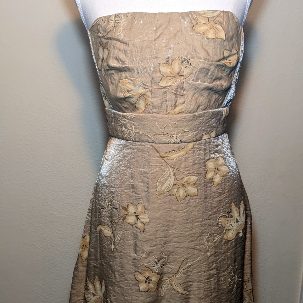 Minuet tan floral dress